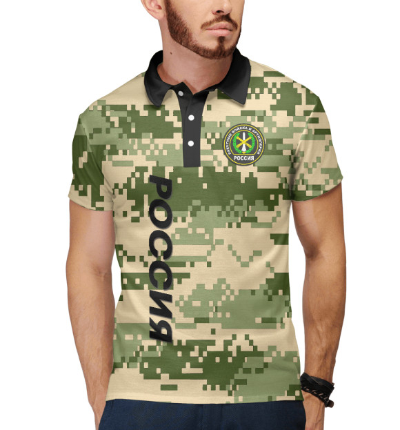 Мужское поло с изображением Ракетные войска | ПВО цвета Белый