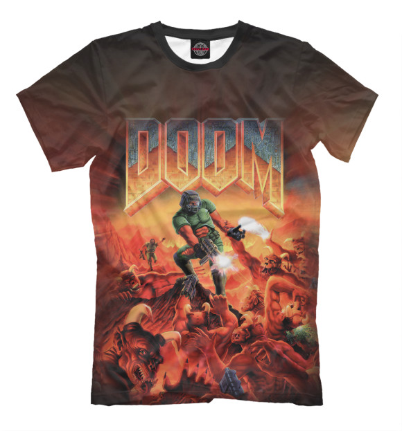 Мужская футболка с изображением Classic Doom 1993 цвета Молочно-белый