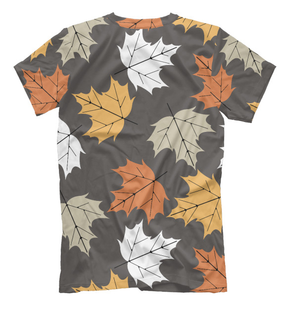 Мужская футболка с изображением Осенние листья цвета Белый
