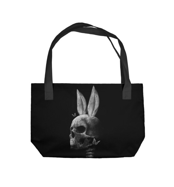 Пляжная сумка с изображением Череп-заяц цвета 