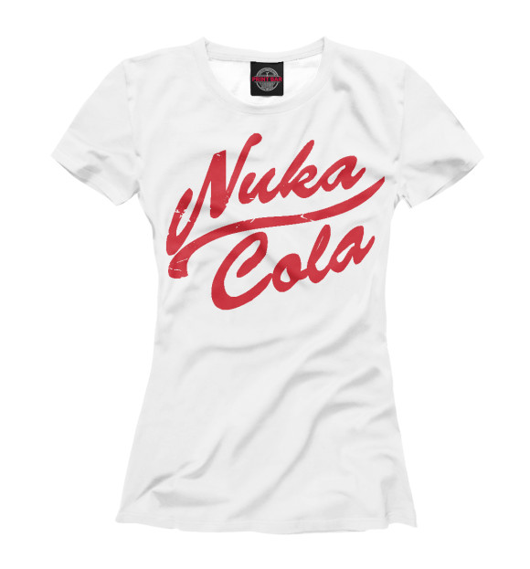 Футболка для девочек с изображением Nuka Cola цвета Белый