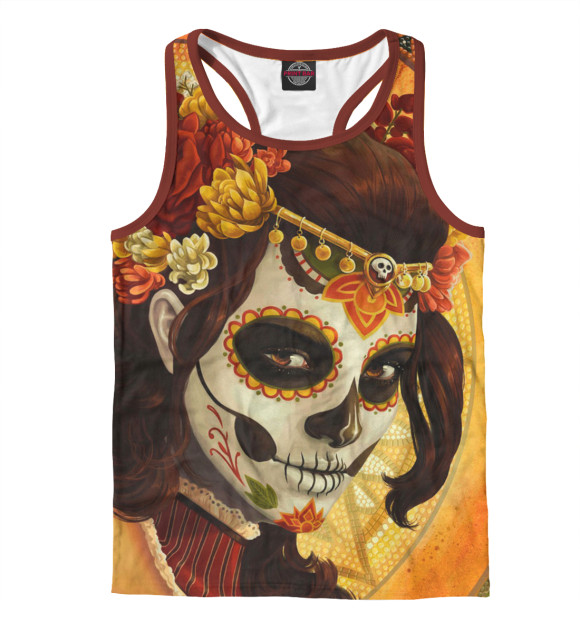 Мужская майка-борцовка с изображением Лицо цвета Белый