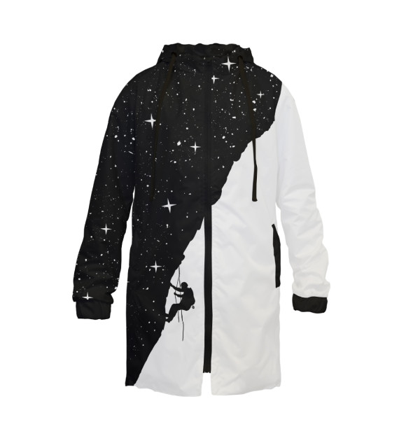 Дождевик с изображением Ночной скалолаз цвета Белый