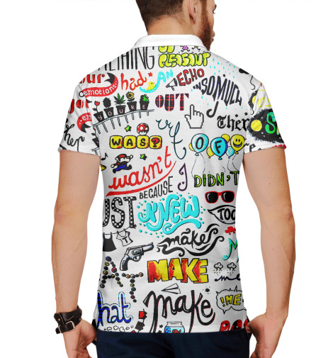 

Поло Print Bar, Белый, Надписи