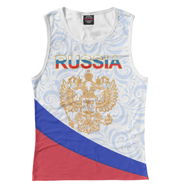 Женская майка с изображением Сборная России цвета Белый