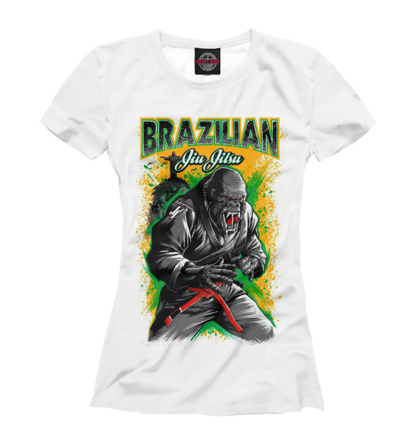 Женская футболка с изображением Brazilian Jiu-Jitsu цвета Белый