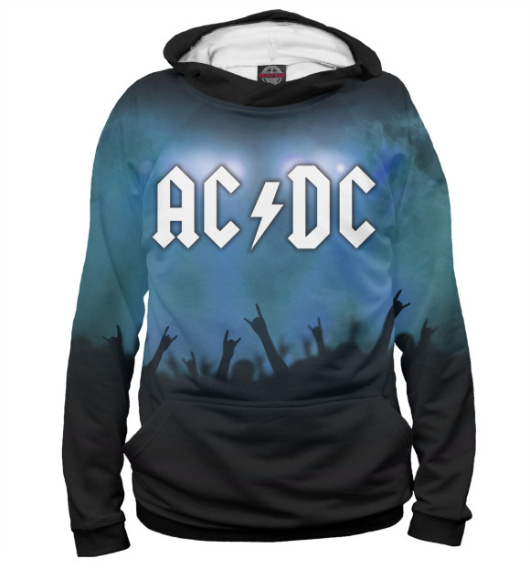 Женское худи с изображением AC/DC цвета Белый