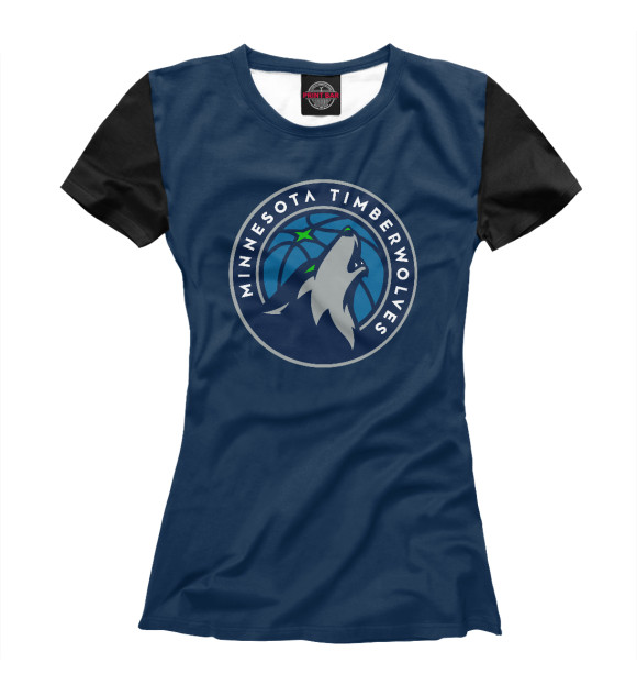 Женская футболка с изображением Minnesota Timberwolves цвета Белый