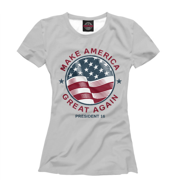 Футболка для девочек с изображением Make America Great Again цвета Белый