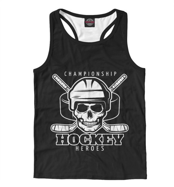 Мужская майка-борцовка с изображением Heroes Hockey цвета Белый