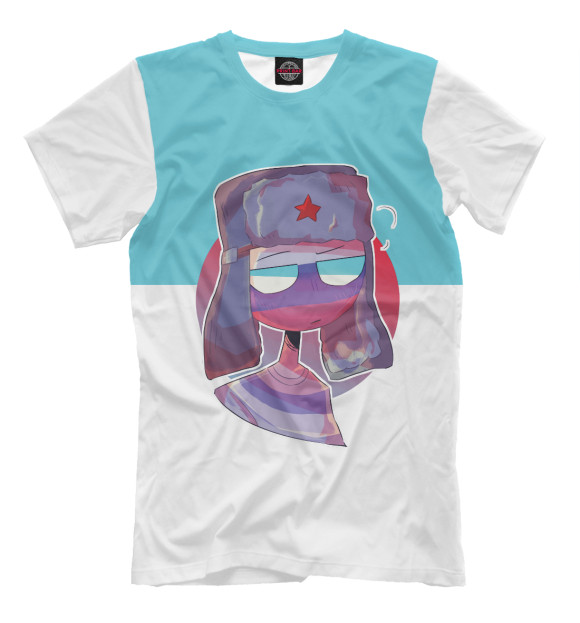Мужская футболка с изображением CountryHumans - Россия цвета Белый