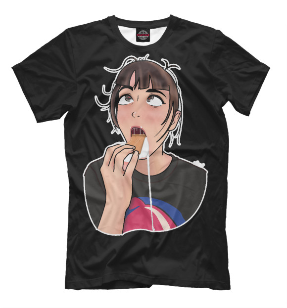 Футболка для мальчиков с изображением Ahegao Queen цвета Черный