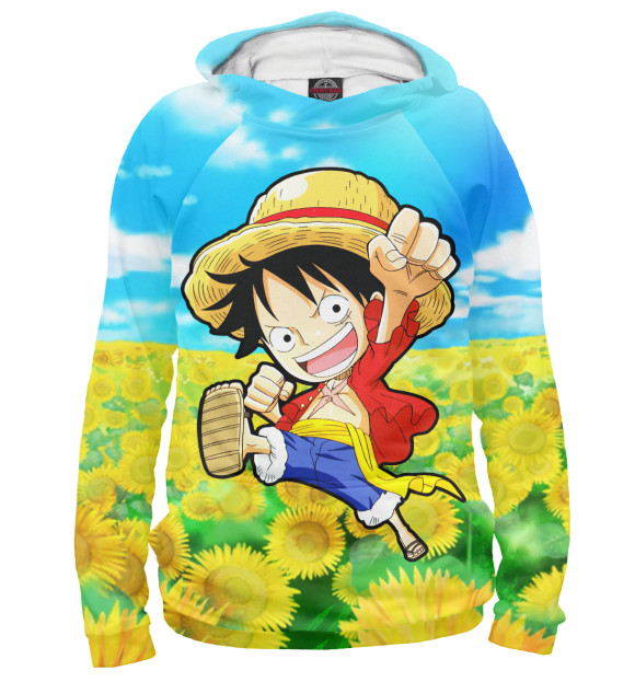 Женское худи с изображением One Piece цвета Белый