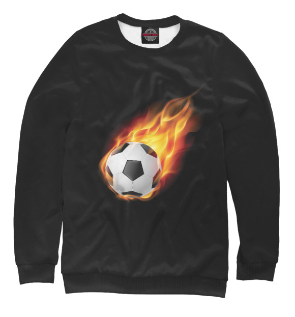 Мужской свитшот с изображением Огненный мяч цвета Белый