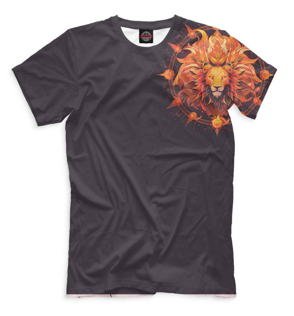 Мужская футболка с изображением Солнечный лев цвета Белый