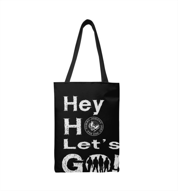 Сумка-шоппер с изображением Ramones He ho lets GO! цвета 
