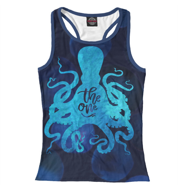 Женская майка-борцовка с изображением Осьминог цвета Белый