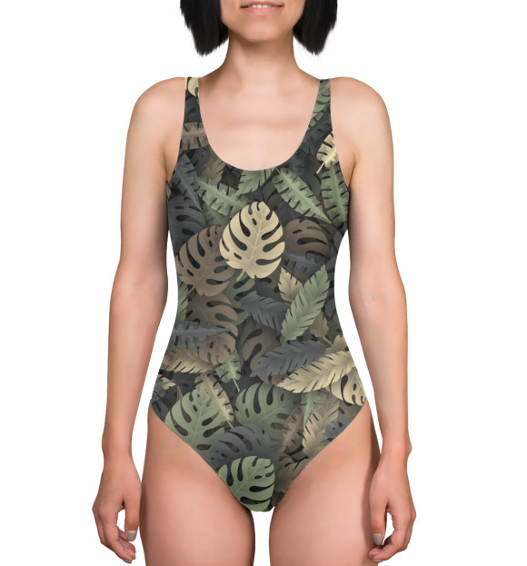 Купальник-боди с притом Тропический камуфляж цвета  Купальник-боди с изображением Тропический камуфляж цвета