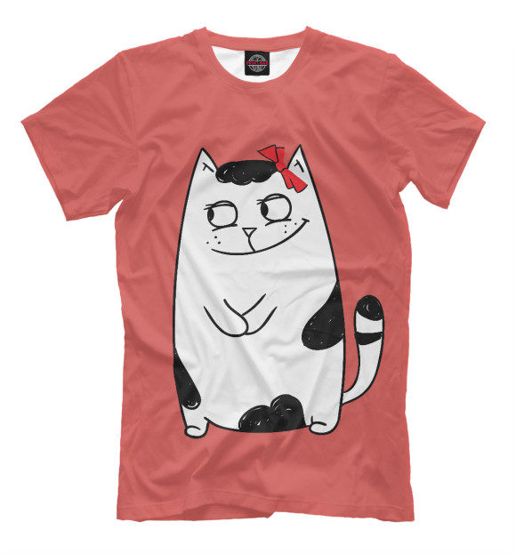 Мужская футболка с изображением Котики цвета Темно-розовый