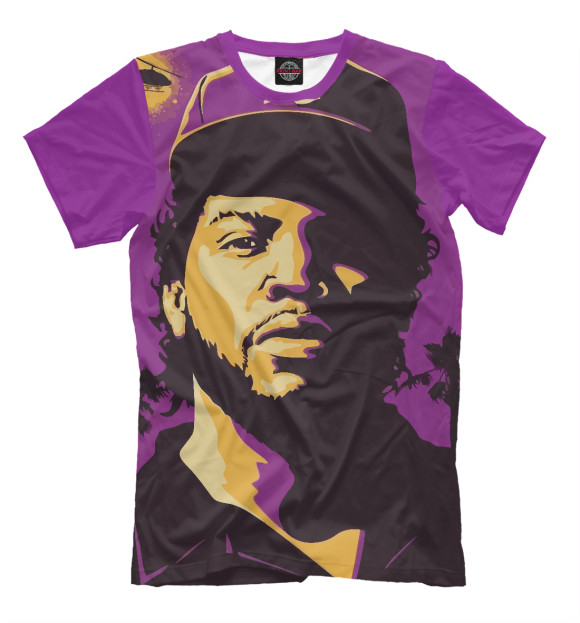 Мужская футболка с изображением Ice Cube цвета Молочно-белый