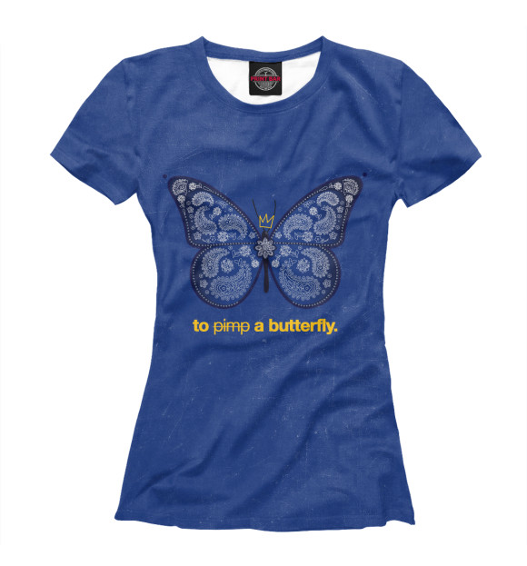 Женская футболка с изображением To Pimp a Butterfly цвета Белый