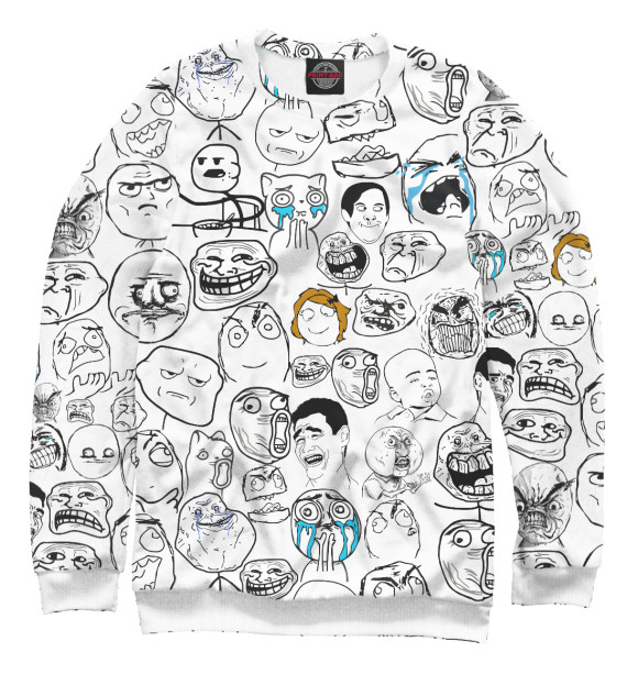 Свитшот для девочек с изображением Мемы цвета Белый