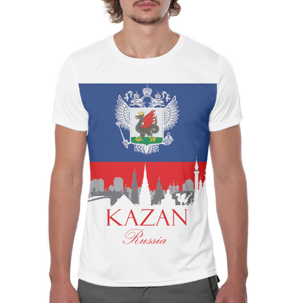 Мужская футболка с изображением Казань цвета Белый