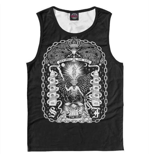 Мужская майка с изображением Бафомет цвета Белый