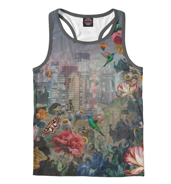 Мужская майка-борцовка с изображением любимый город цвета Белый