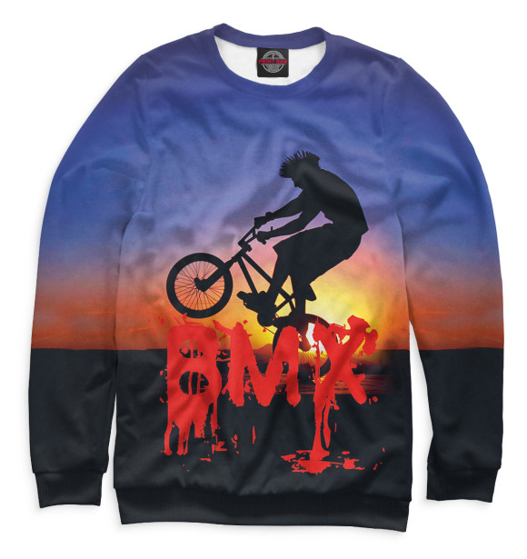 Свитшот для девочек с изображением BMX цвета Белый