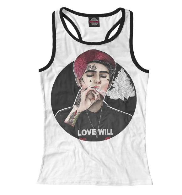 Женская майка-борцовка с изображением Lil Peep цвета Белый