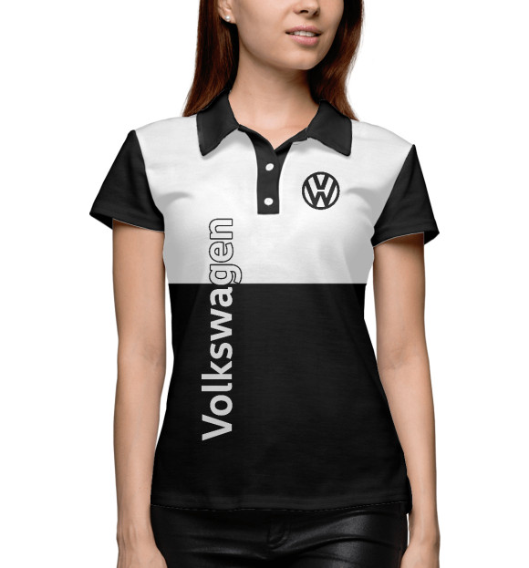 Женское поло с изображением Volkswagen цвета Белый