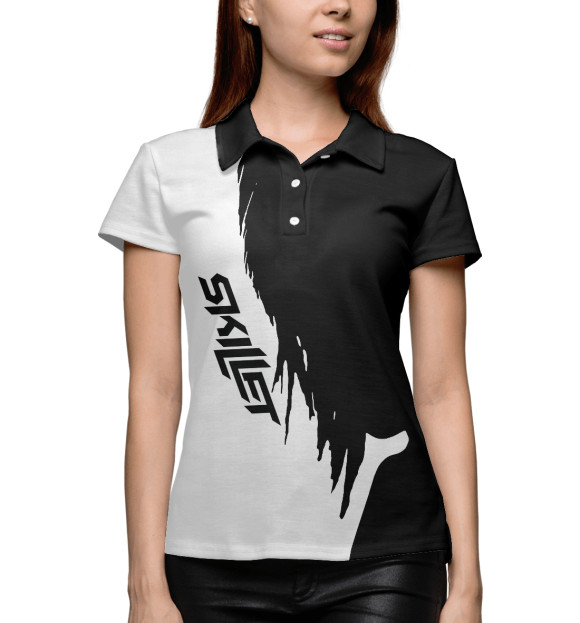 Женское поло с изображением Skillet цвета Белый