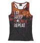 Женская майка-борцовка Eat Sleep Hockey Repeat