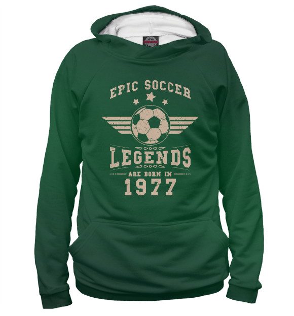 Мужское худи с изображением Soccer Legends 1977 цвета Белый