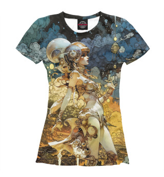 Женская футболка Космическая золотая принцесса