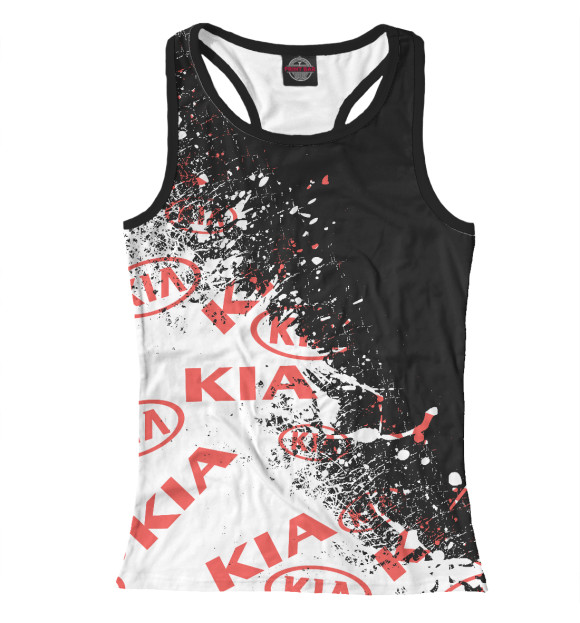 Женская майка-борцовка с изображением KIA цвета Белый