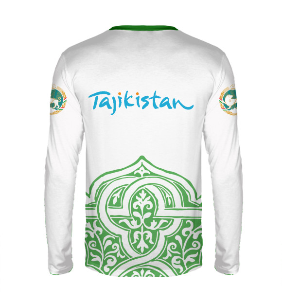 Мужской лонгслив с изображением Tajikistan цвета Белый