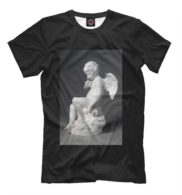 Мужская футболка с изображением Ангел цвета Белый