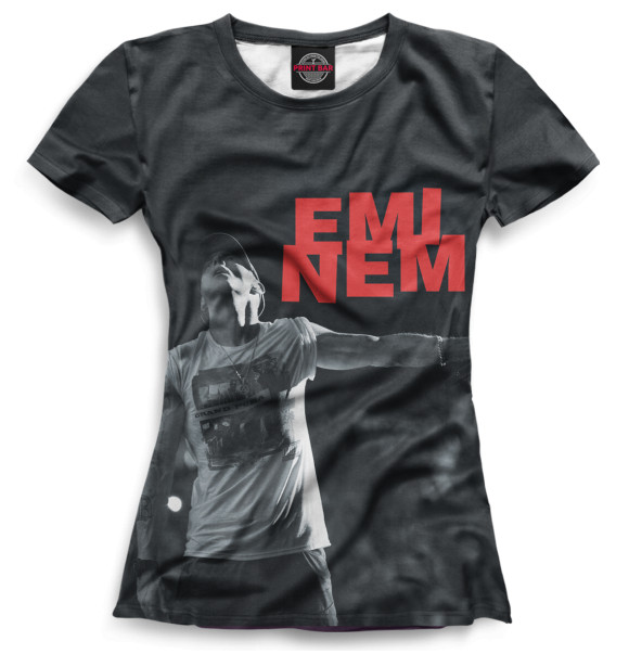 Женская футболка с изображением Eminem цвета Белый
