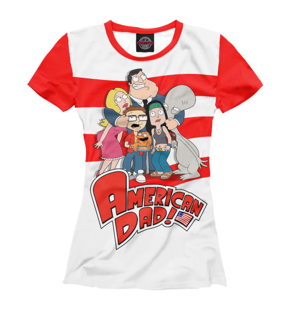 Женская футболка с изображением American Dad цвета Белый