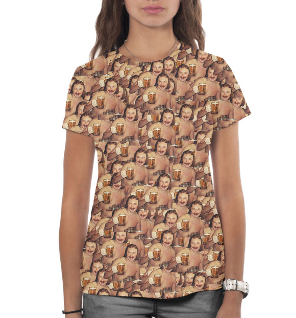 Женская футболка с изображением Выпьем за любовь цвета Белый