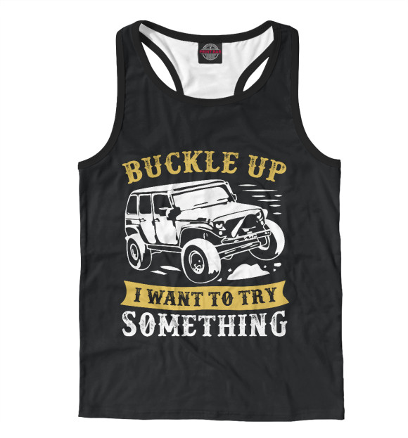 Мужская майка-борцовка с изображением Внедорожник цвета Белый