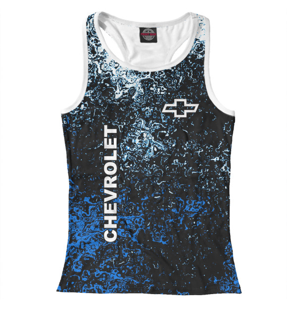 Женская майка-борцовка с изображением Chevrolet цвета Белый