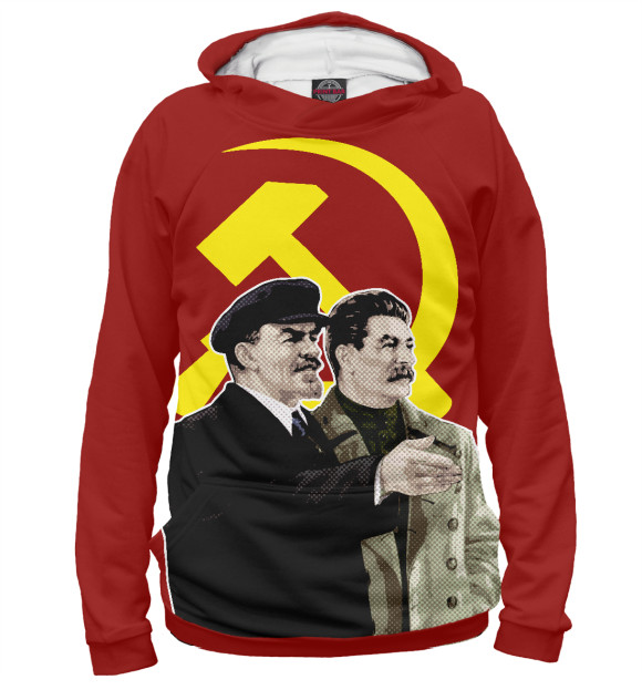 Худи для девочки с изображением Ленин Сталин цвета Белый