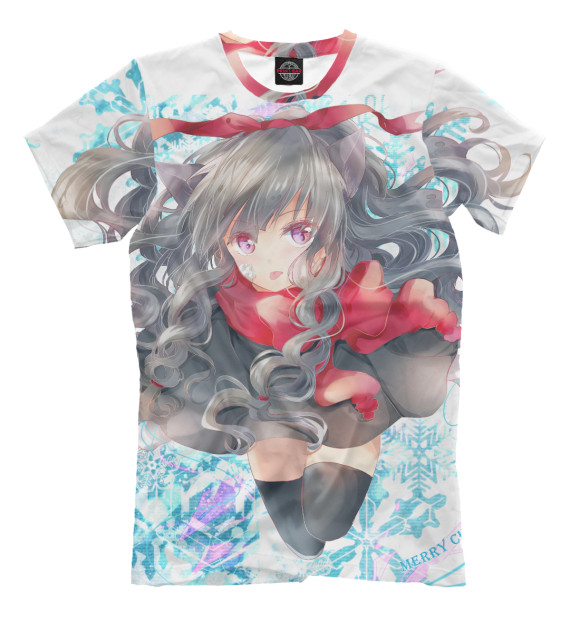 Мужская футболка с изображением Аниме цвета Молочно-белый