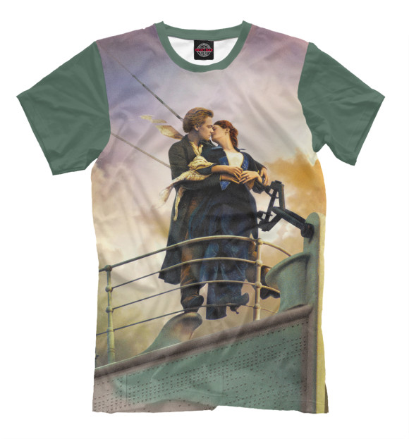 Мужская футболка с изображением Титаник цвета Серый