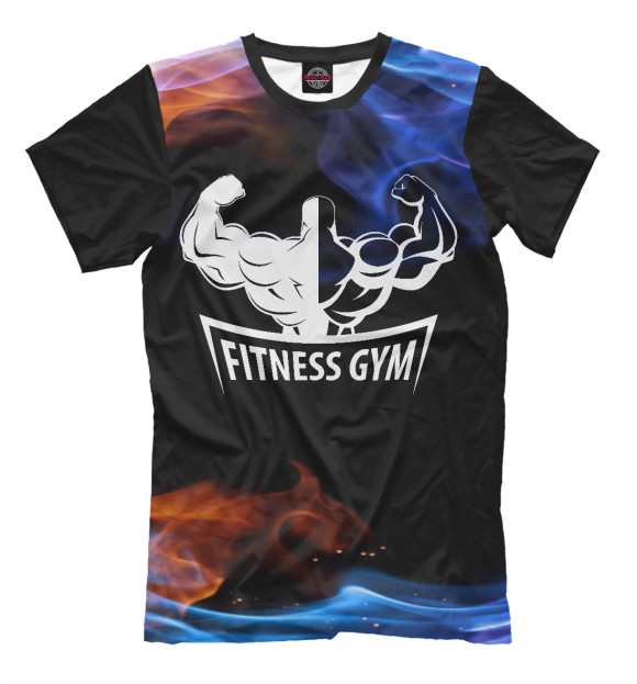 Мужская футболка с изображением Fitness Gym цвета Черный