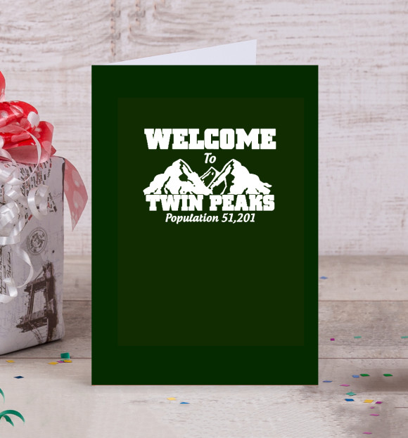Открытка с изображением Welcome to Twin Peaks цвета Белый