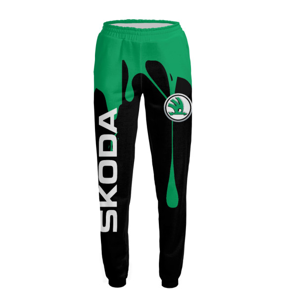 Женские спортивные штаны с изображением Skoda цвета Белый
